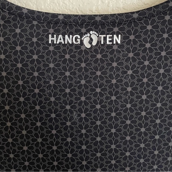 Hang Ten Women’s Long Sleeve Rashguard L Black Geometric Floral Print - Picture 5 of 10